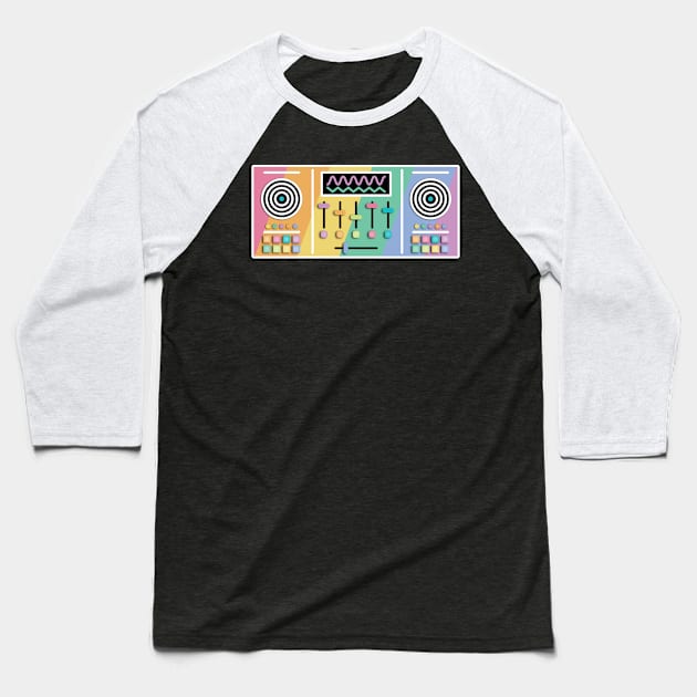 Rainbow DJ digital turntables Baseball T-Shirt by ameemax